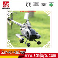 Grande 2.4g 4ch flybarless r / c helicóptero passatempo helicóptero militar FX070C rc